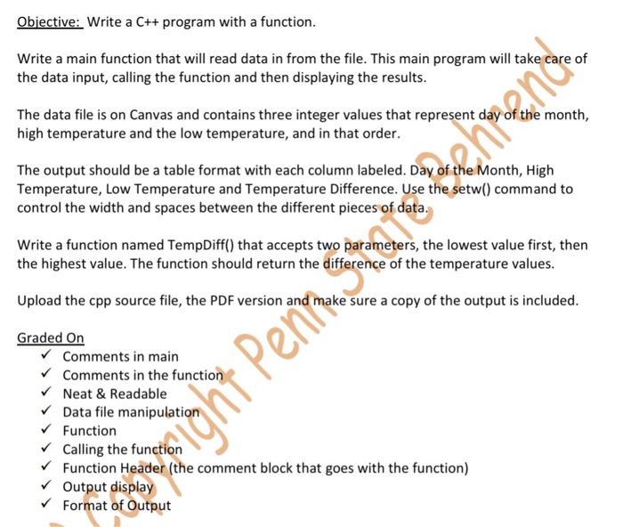  Obiective. Write a C++ program with a function Write a main