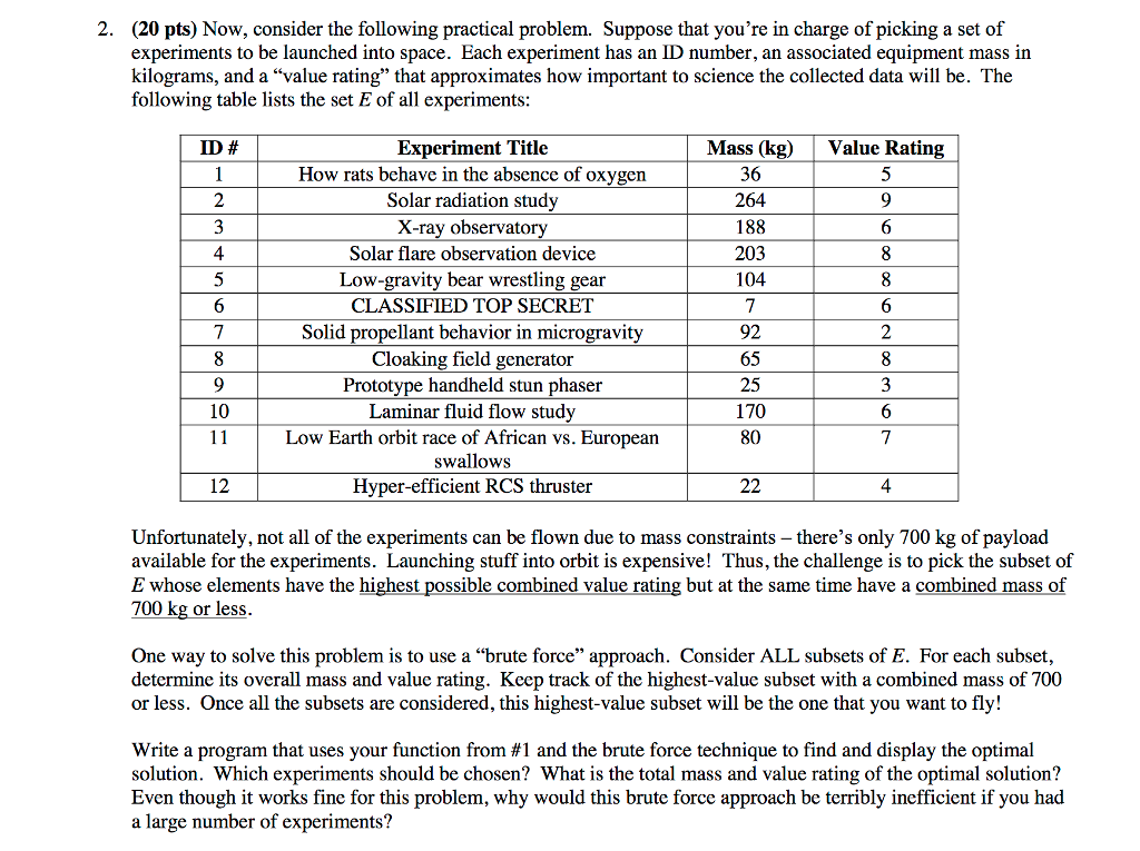 Code this into Python please 2. (20 pts) Now, consider the following