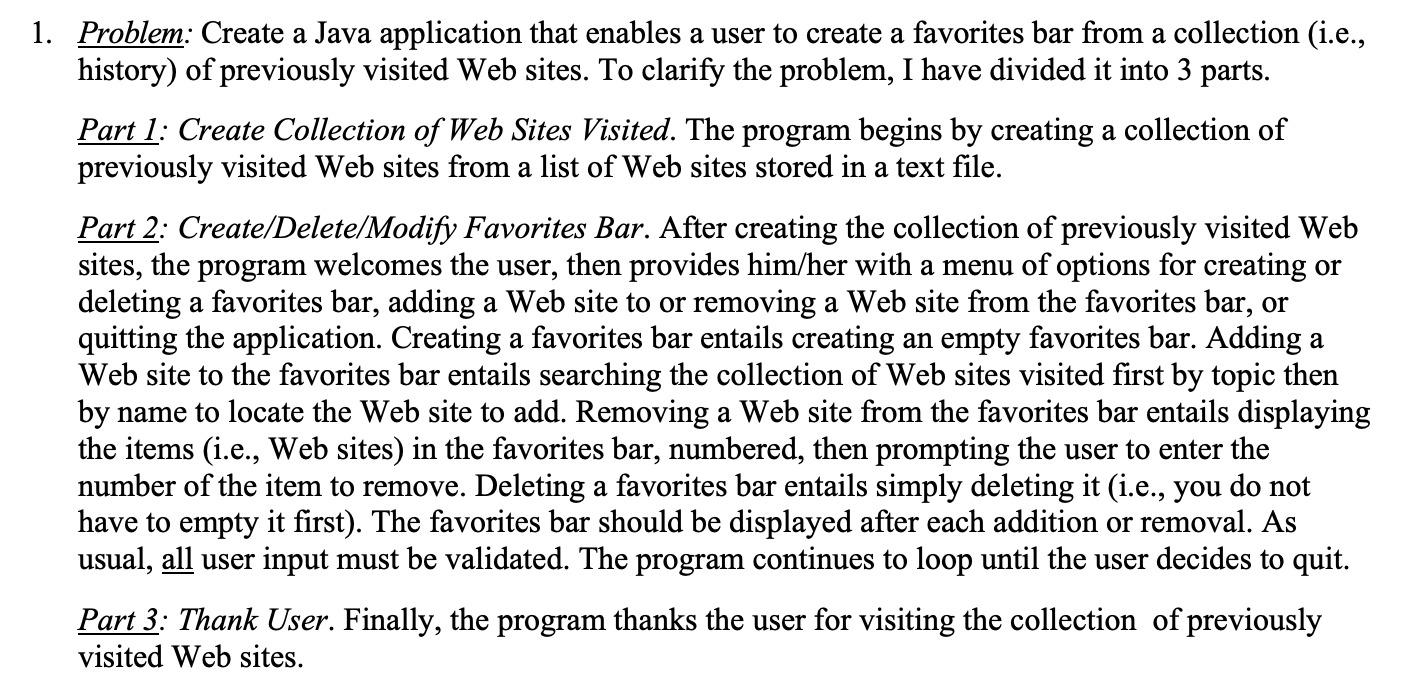  Sample Run 2 1. Problem: Create a Java application that enables