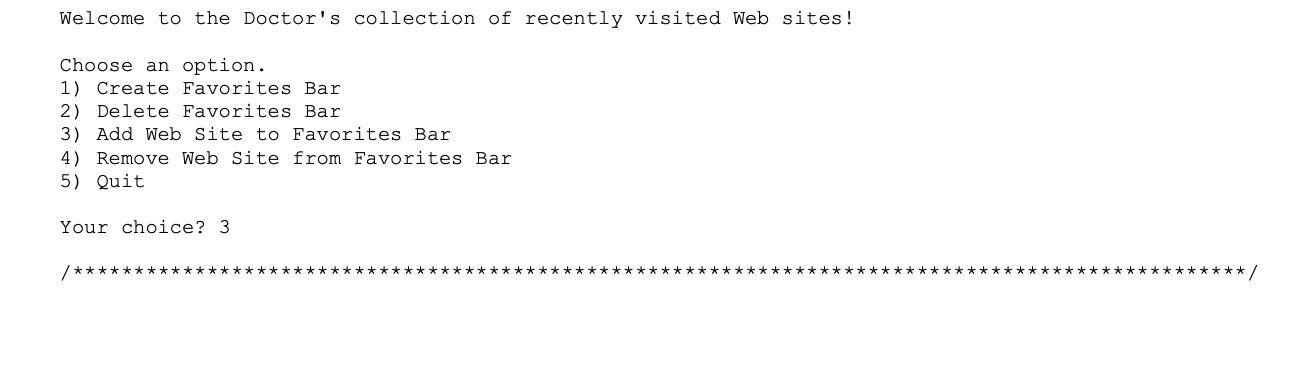 be displayed after each addition or removal. As usual, all user input