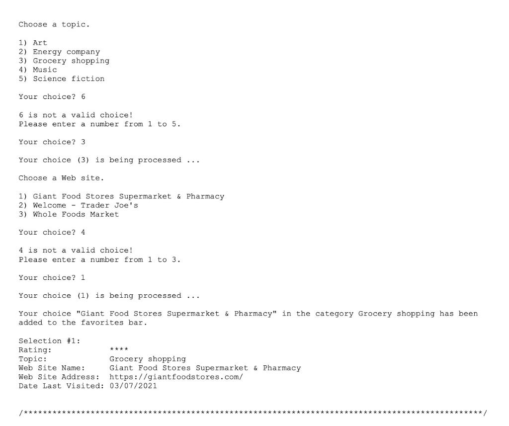 must be validated. The program continues to loop until the user decides