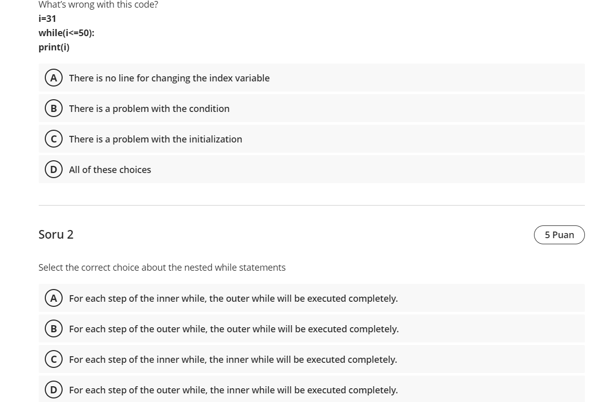  What's wrong with this code? i=31 while(i