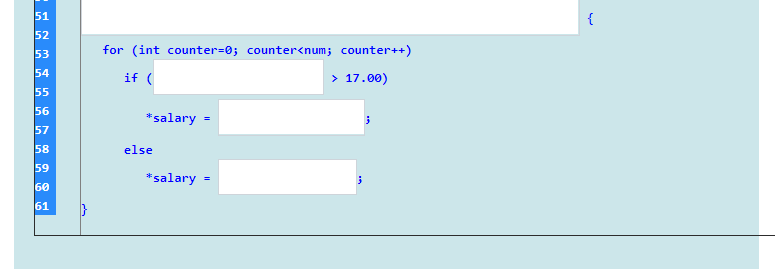 in the comments. Note: Please write C ++ statements WITHOUT blank spaces
