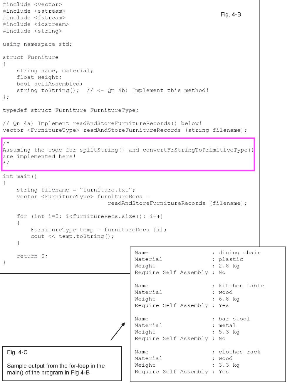 extract the relevent pieces of information like name, material, weight, etc of