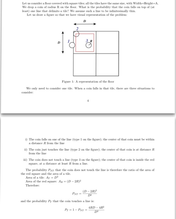  Discrete math Let us consider a floor covered with square tiles,