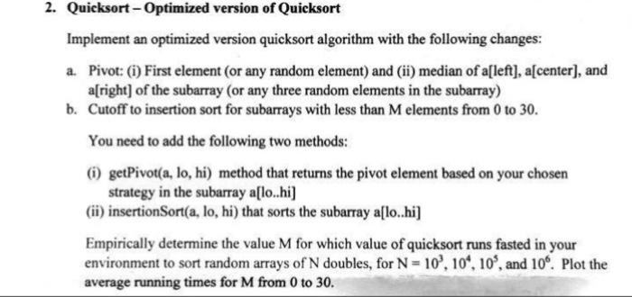  Needs to be done by Java- Please make sure it runs.