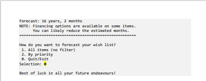 2. By priority 0. Quit/Exit Note: Prompt for a menu selection; where