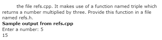  refs.cpp #include #include "refs.h" using namespace std; int main(int argc, const
