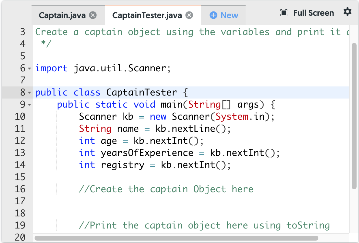 allow us to create captains for boats and a CaptainTester class (partially