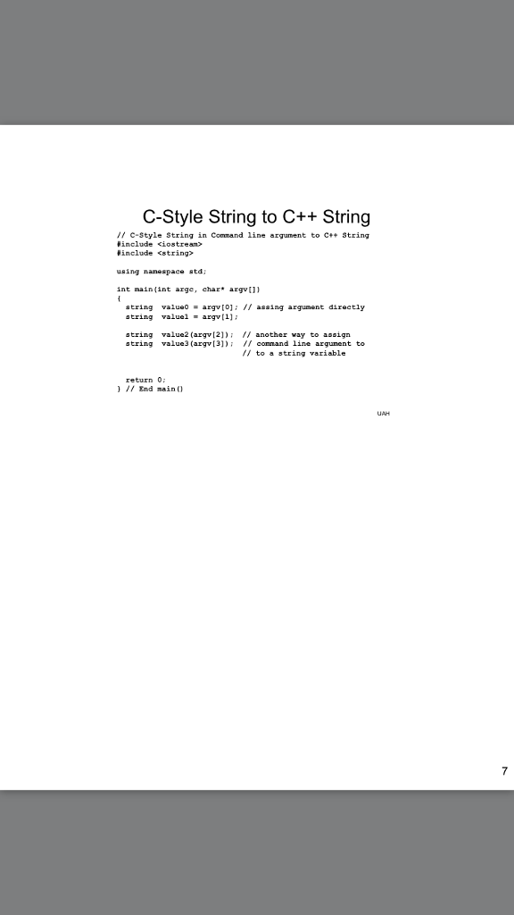 arguments. If an incorrect number of arguments is used, output a message