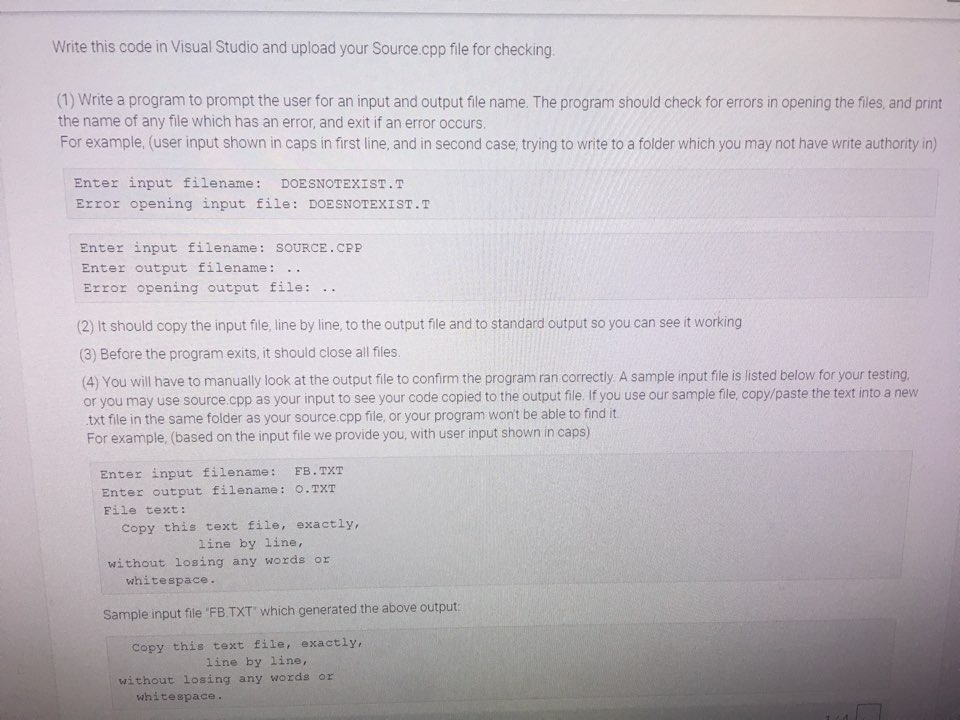 This is C++ Write this code in Visual Studio and upload your