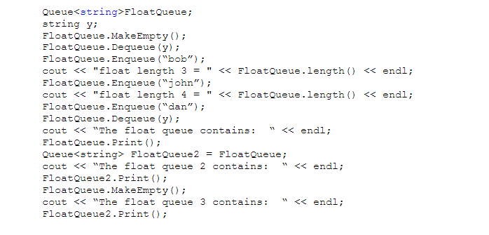 by the following skeleton: template class ItemType class Queue private: NodeType-ItemType*front; It