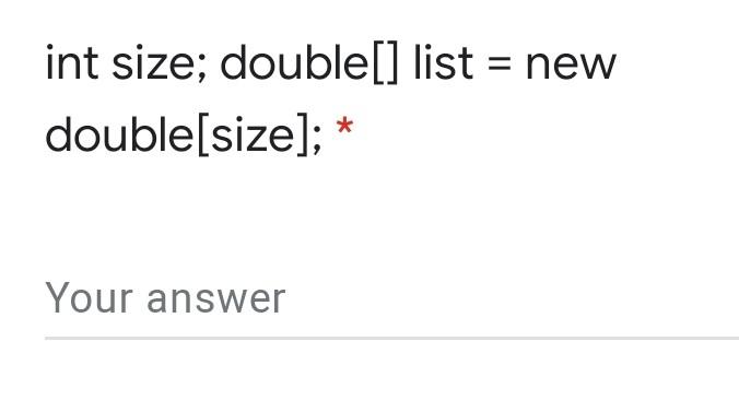 put the correct codings for that problem. thank you int size;
