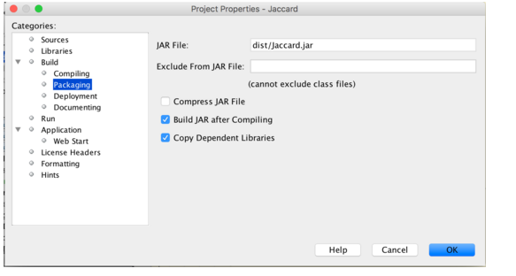 Jaccard similarity index for each possible pair of sentences from the collection.