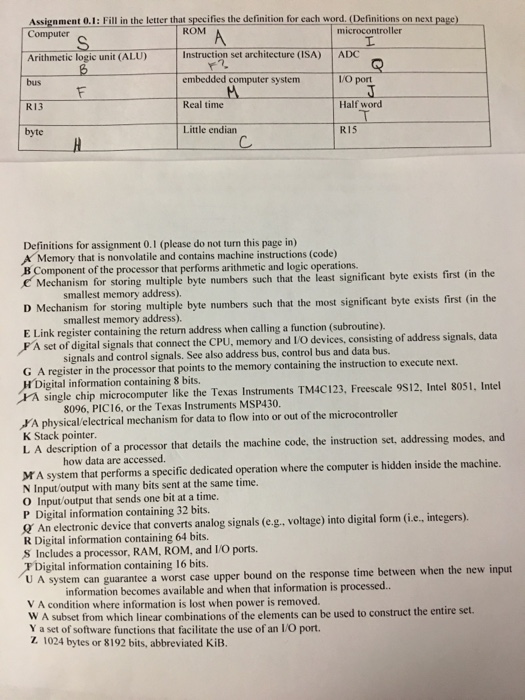  Please finish the matching section and fix my errors Fill in