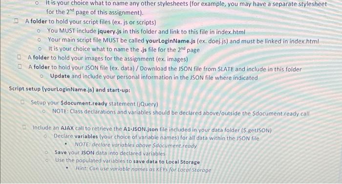 assignment will be used to test your knowledge of JavaScript, Local Storage,