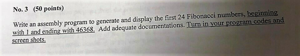 This should be an assembly program. We use Visual Studio and MASM