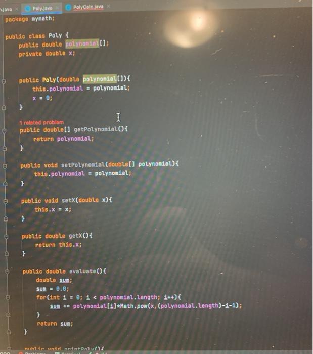 class Poly Poly Calc . This class will contain some calculus we