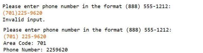 in JAVA: Write an application that inputs a telephone number as a