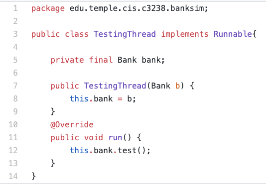 private final int id; 13 14 15 16 17 18 public Account(int