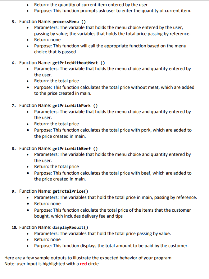 Programming Exercise #2 - Online Order Program (12 pts) In this question,