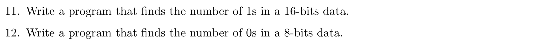  Use 8086 assembly Write a program that finds the number of