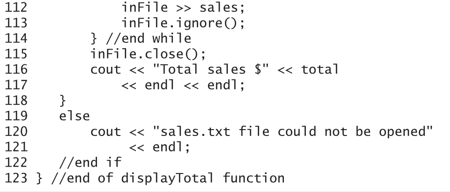 function that prompts her to enter each salesperson's name and sales amount.