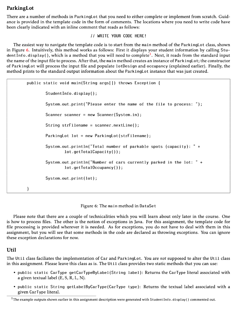 file the design and the occupancy information of a parking lot, and
