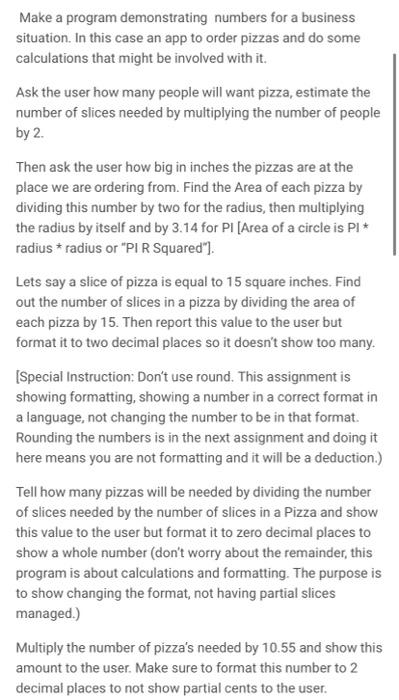 in C++ Make a program demonstrating numbers for a business situation. In