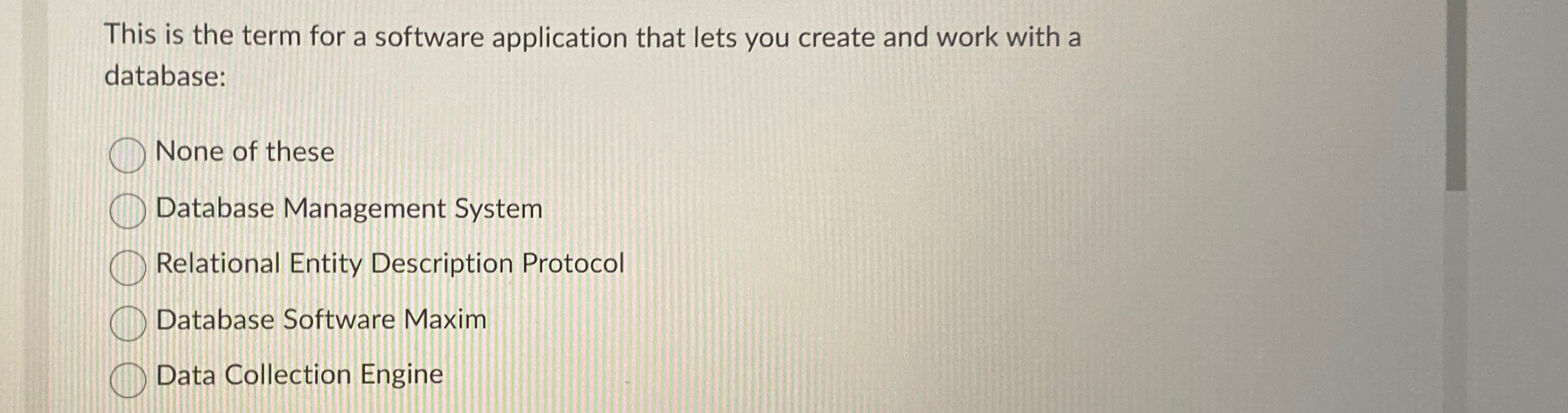  This is the term for a software application that lets you