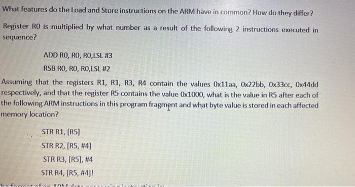  What features do the Load and Store instructions on the ARM