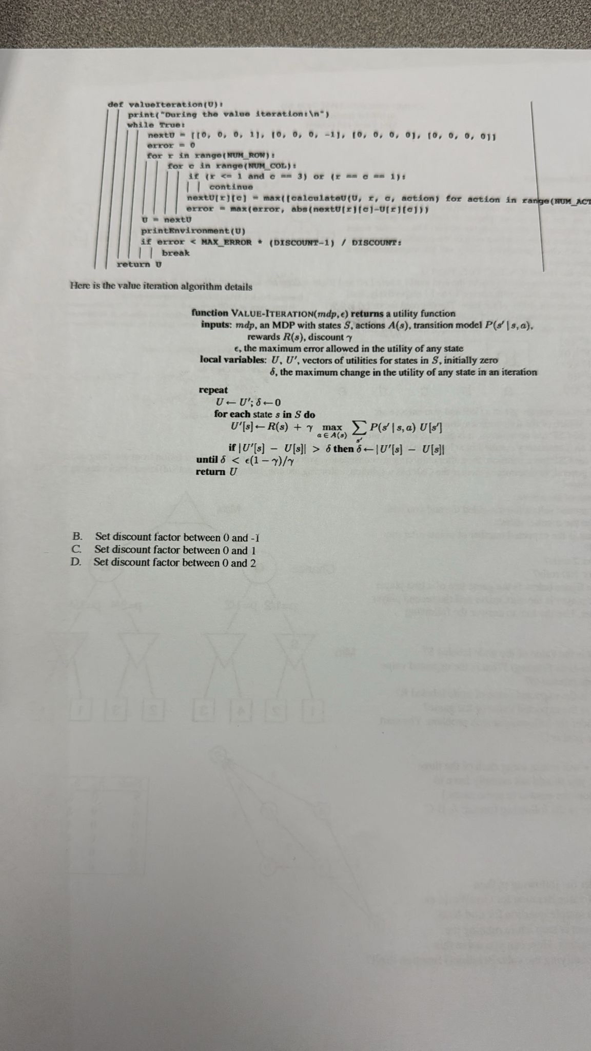  Here is the value iteration algorithm details function VALUE-ITERATION (mdp,lon) returns