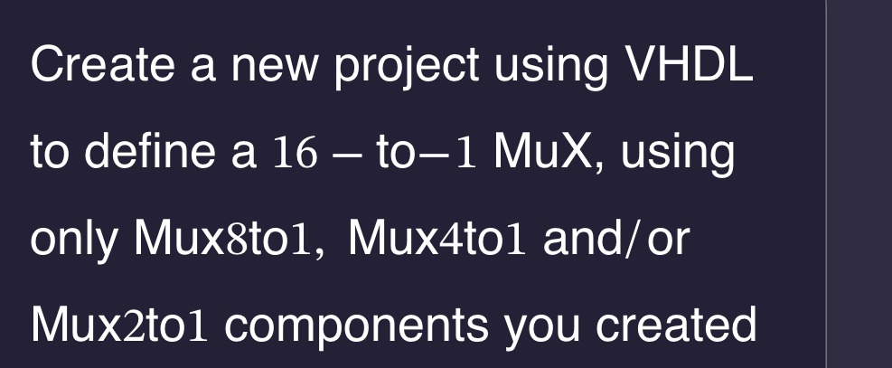  Create a new project In Altera Quartus using VHDL to define