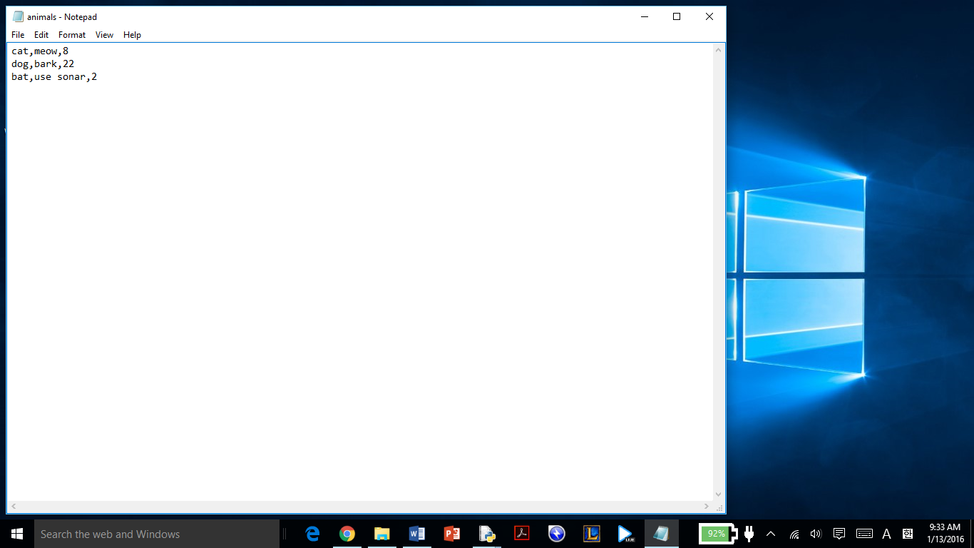 using python and show it was working In the same module/file, write