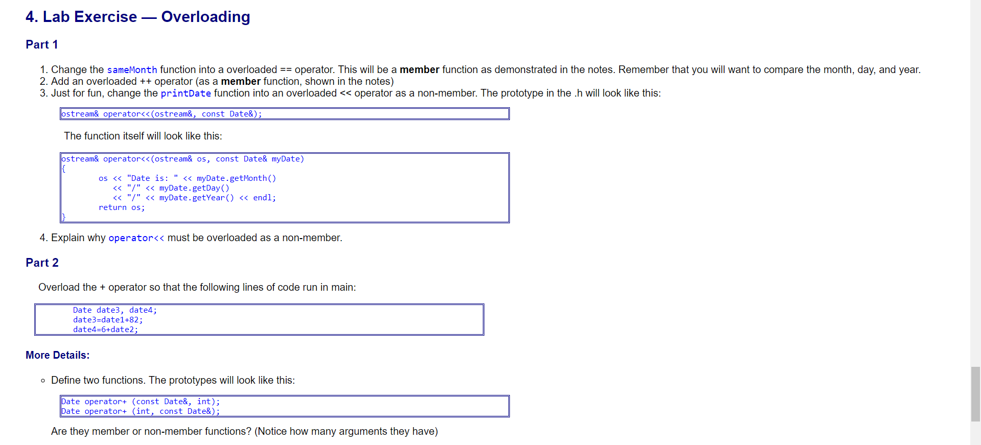 DO part 2 in c++Main.cpp #include "Date.h" #include using namespace std; int