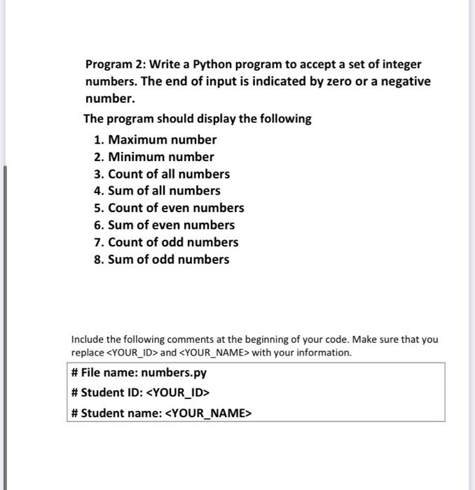  The Program 2: Write a Python program to accept a set
