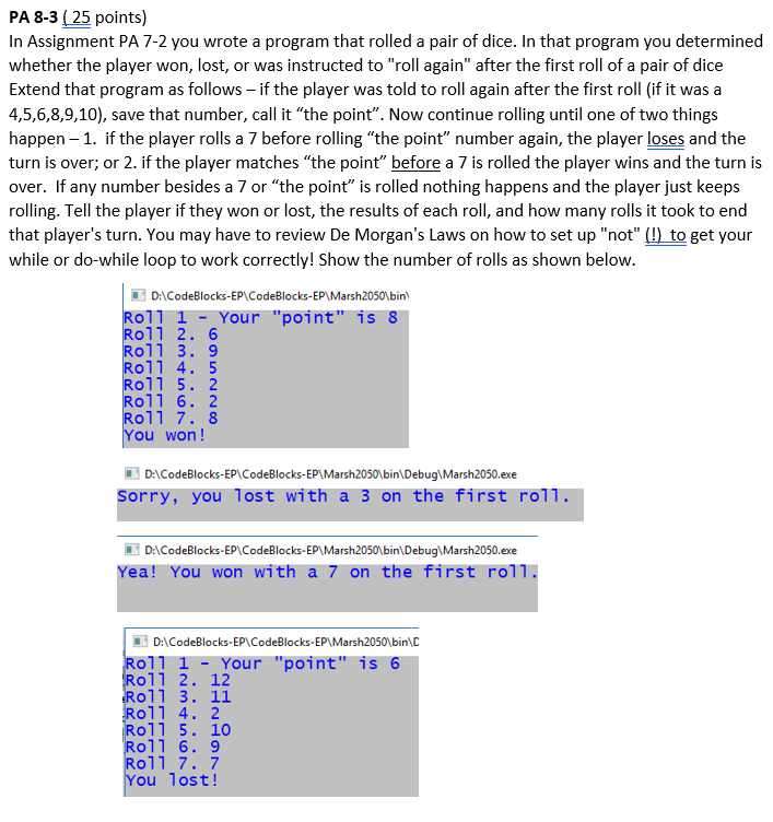 Programming language is C++ PA 8-3 (25 points) In Assignment PA 7-2