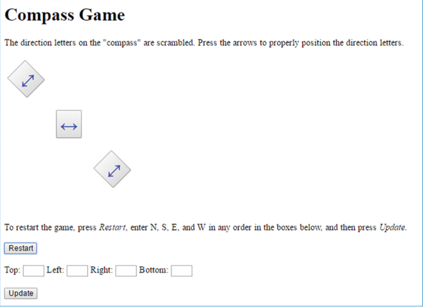 four directions so they are positioned correctly for a compass. In the