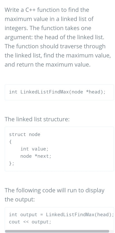  Write a C++ function to find the maximum value in a