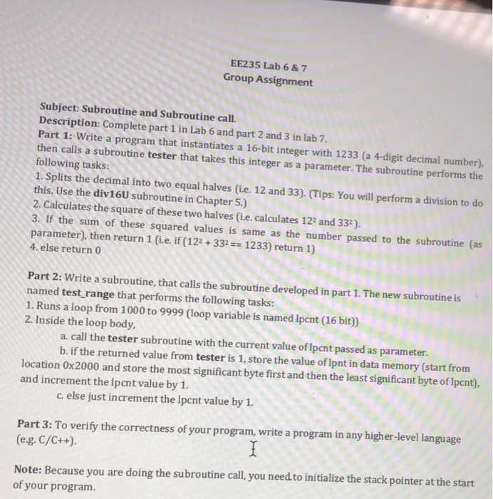  Using AVR Assembler Instruction Try to Explain please EE235 Lab 6