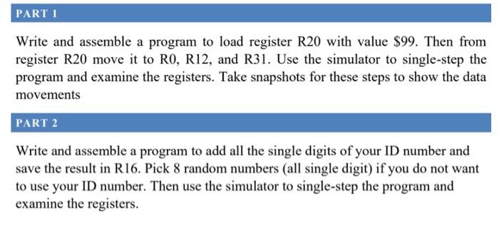  The AVR microcontroller PART 1 Write and assemble a program to