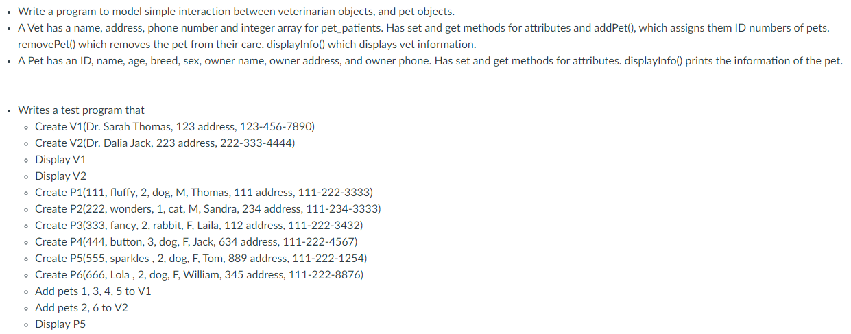  Please do the following in java 