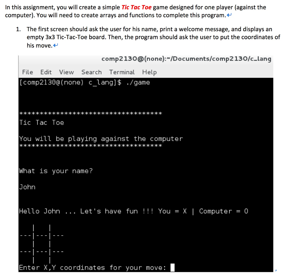  C programming language question In this assignment, you will create a