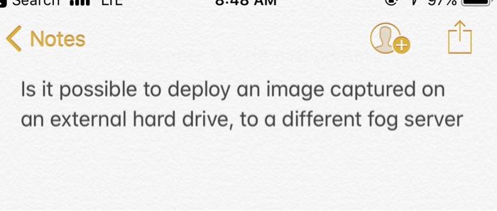 Notes + Is it possible to deploy an image captured on an