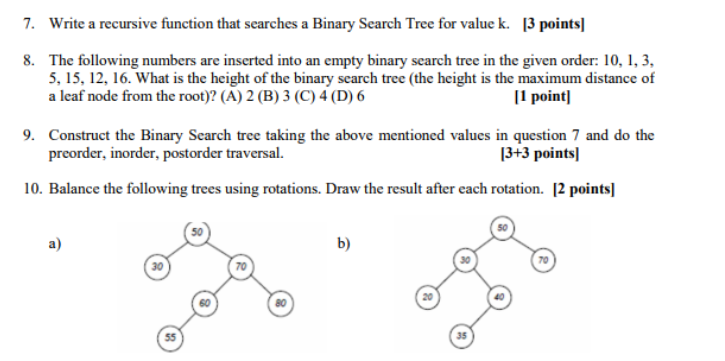  Write a recursive function that searches a Binary Search Tree for