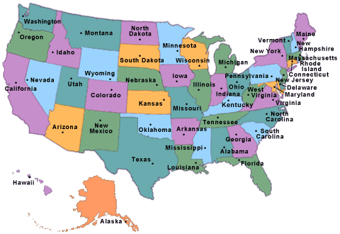 Consider the US state map below. a) Draw the graph showing the