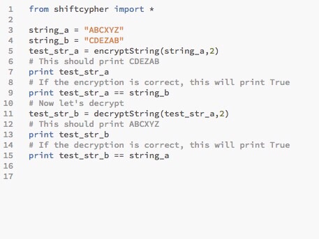 will implement a shift cypher, as discussed in Dr. Kapron's guest lecture,