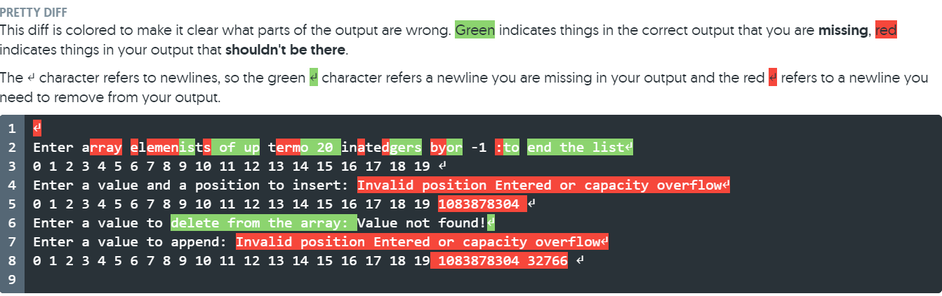 a list of up to 20 integers or -1 to end the