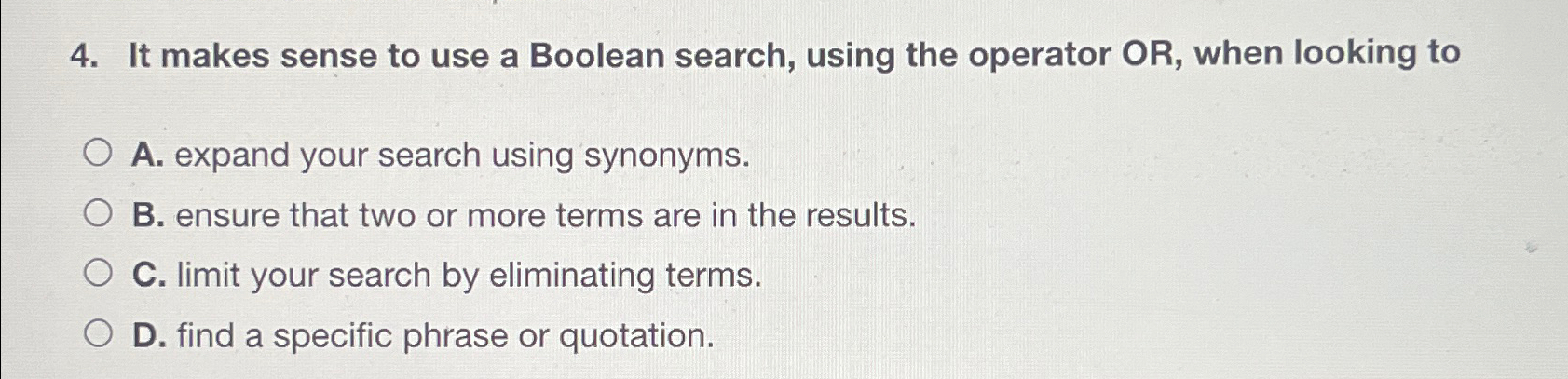  It makes sense to use a Boolean search, using the operator