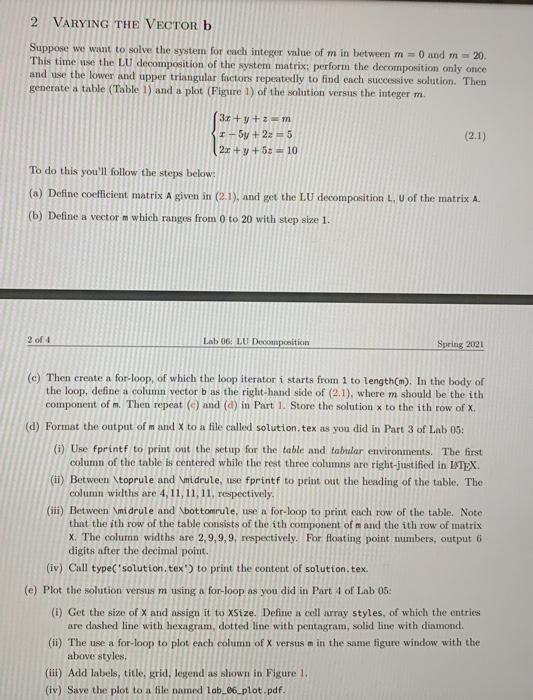  *Problem 2 using MATLAB*. Problem 1 is shown for context. I